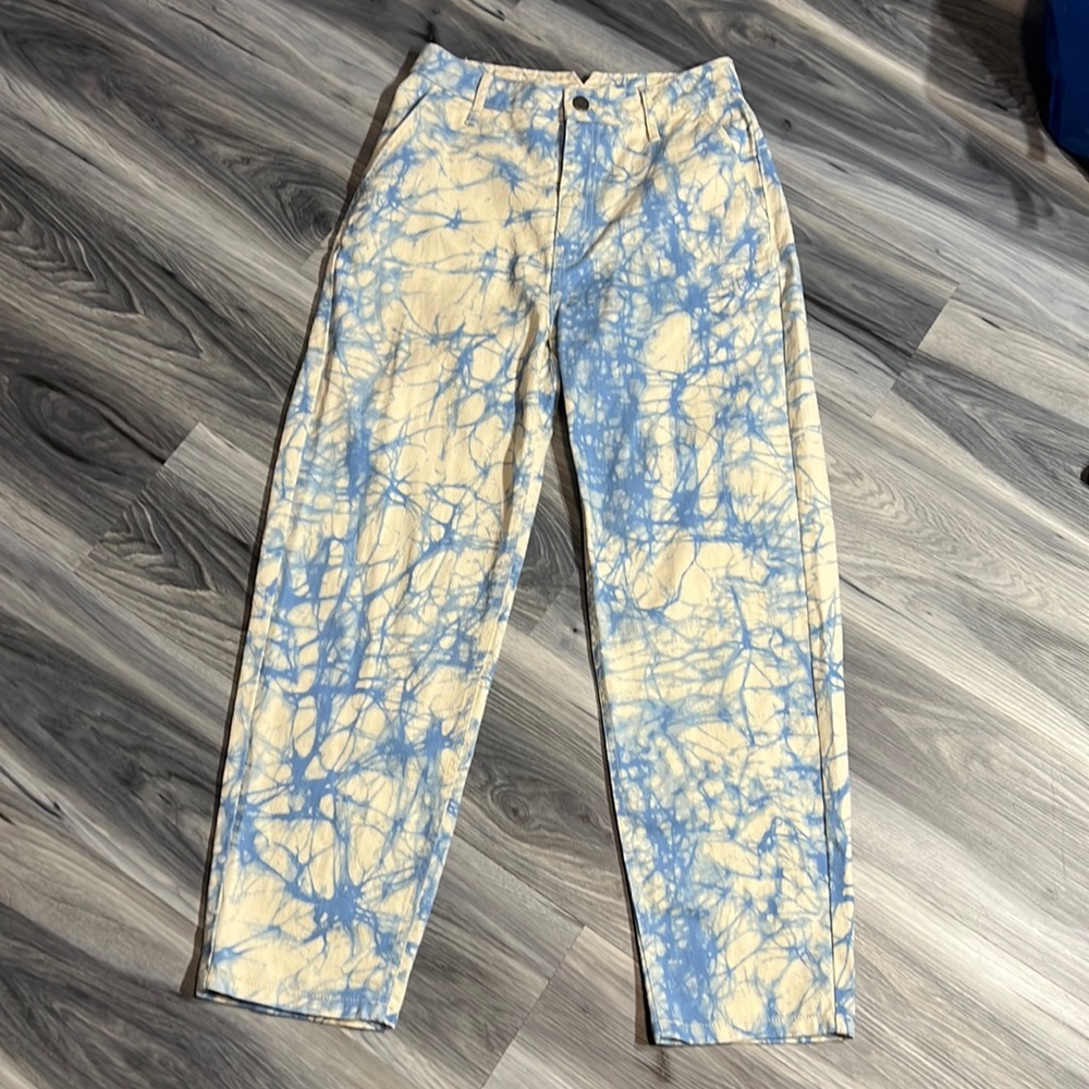 Rachel Comey High Rise Blue Marble Tie Dye Jeans size 2 NWOT